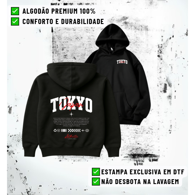 Blusa TOKYO Japan unissex  Night Estilo Oriental Anime Cultura Japonesa Lançamento Confortável