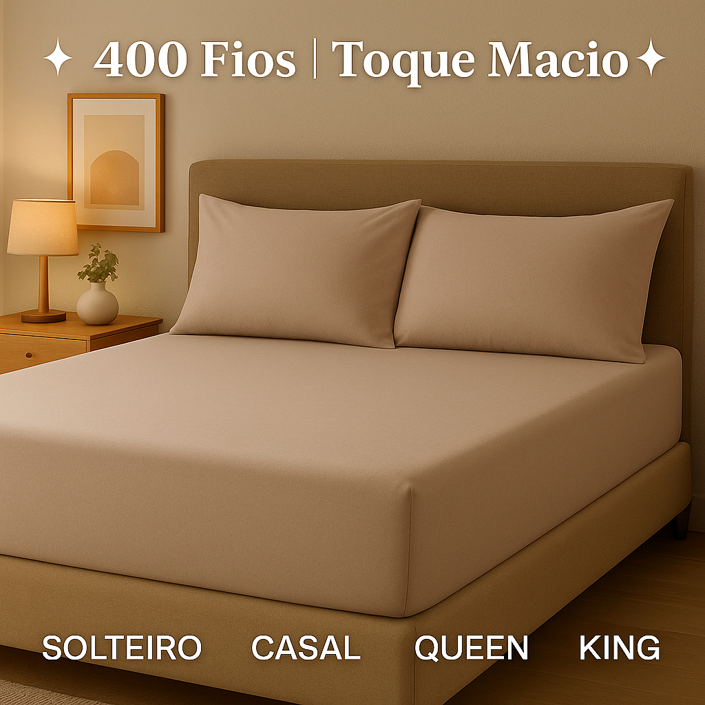 Jogo De Lençol 400 Fios Solteiro Casal Queen King Peças Percal