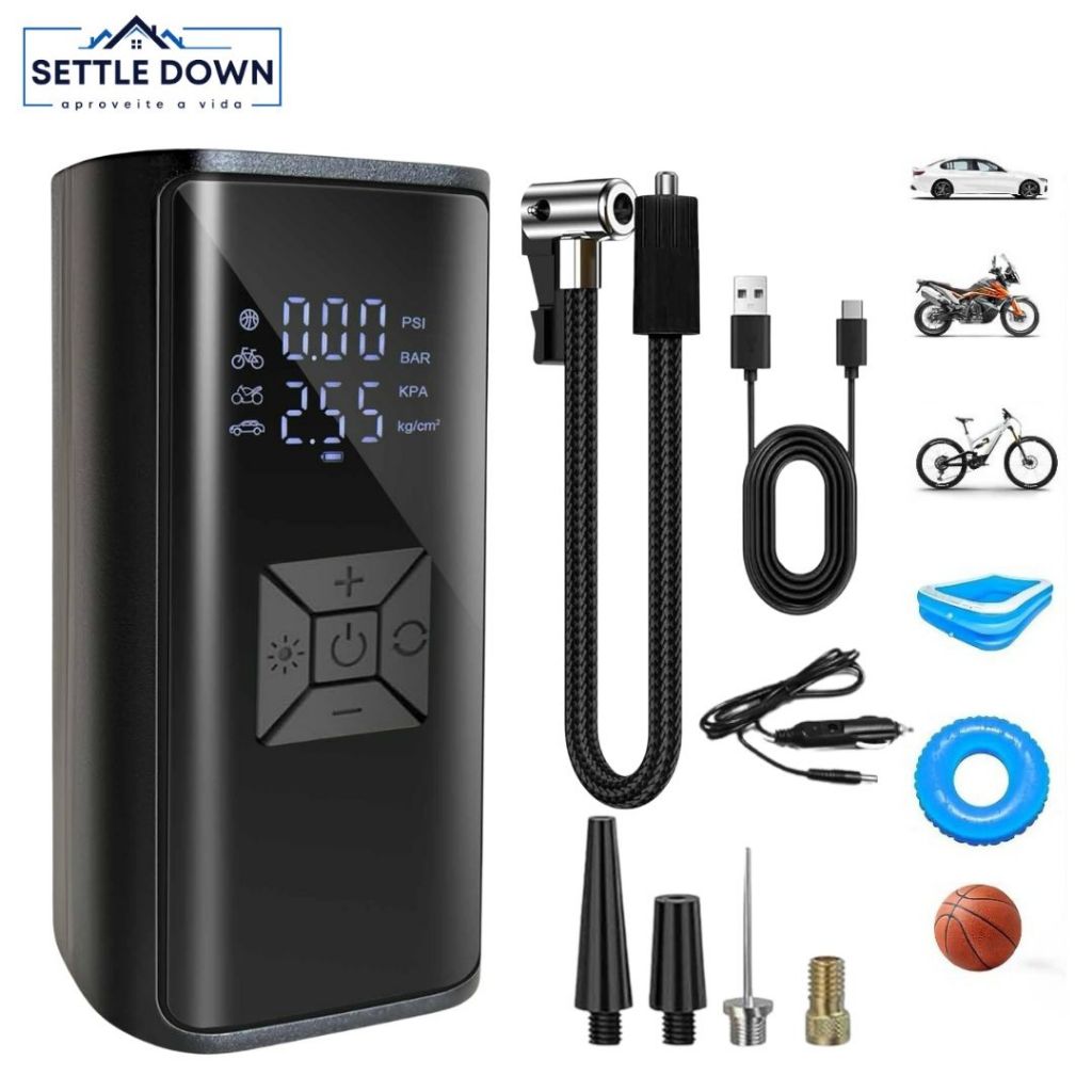 Carro Pneu Inflator 150 Psi Bomba De Ar Elétrica Mini Portátil Sem Fio Compressor Para Motocicleta Bicicleta