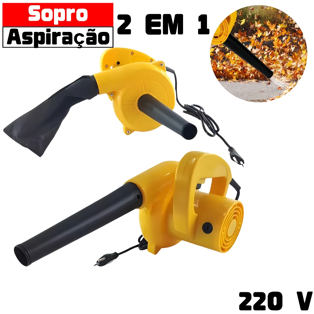 Secador de cabelo profissional, soprador de folhas elétrico, aspirador de pó 800W 220V