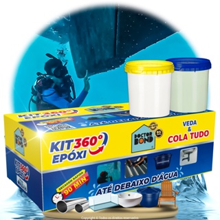 Kit SOS 360 Massa Epóxi Extra Forte - Cola & Veda Tudo - Debaixo D'água, Piscinas, Pedras, Ferro Etc em Oferta na Shopee