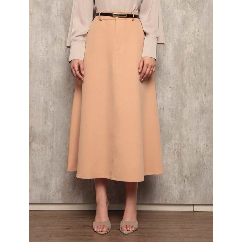 Saia Longa Rodada Feminina Alfaiataria Moda Evangélica Casual Básica Inverno Cintura Alta Elegante Tendência em Oferta na Shopee