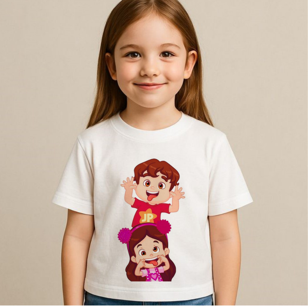 camiseta unissex blusa infantil DESENHO INFANTIL MARIA CLARA E JP ,moda infantil,camiseta,menina