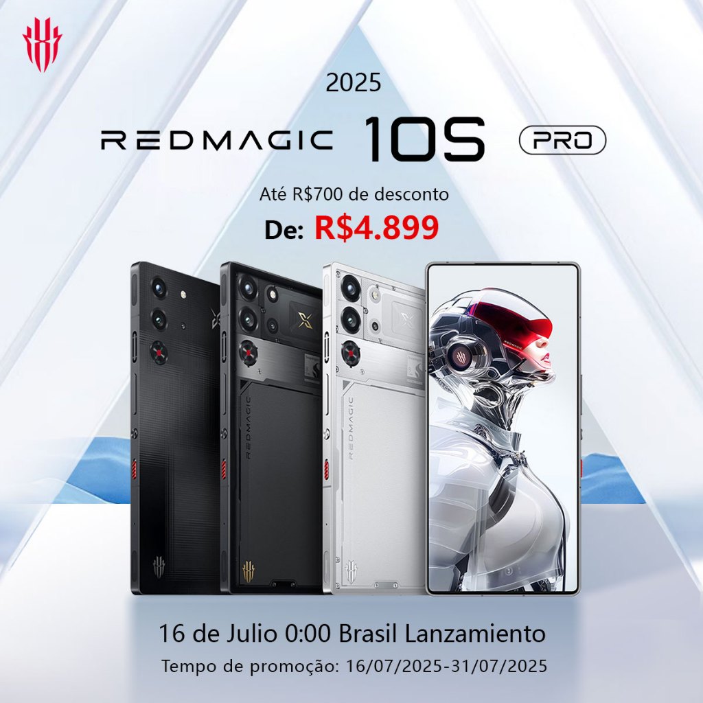REDMAGIC 10S Pro Celular Gamer, Smartphone 5G, 12 /16/24GB + 256/512GB/1TB, Dual SIM, Bate...