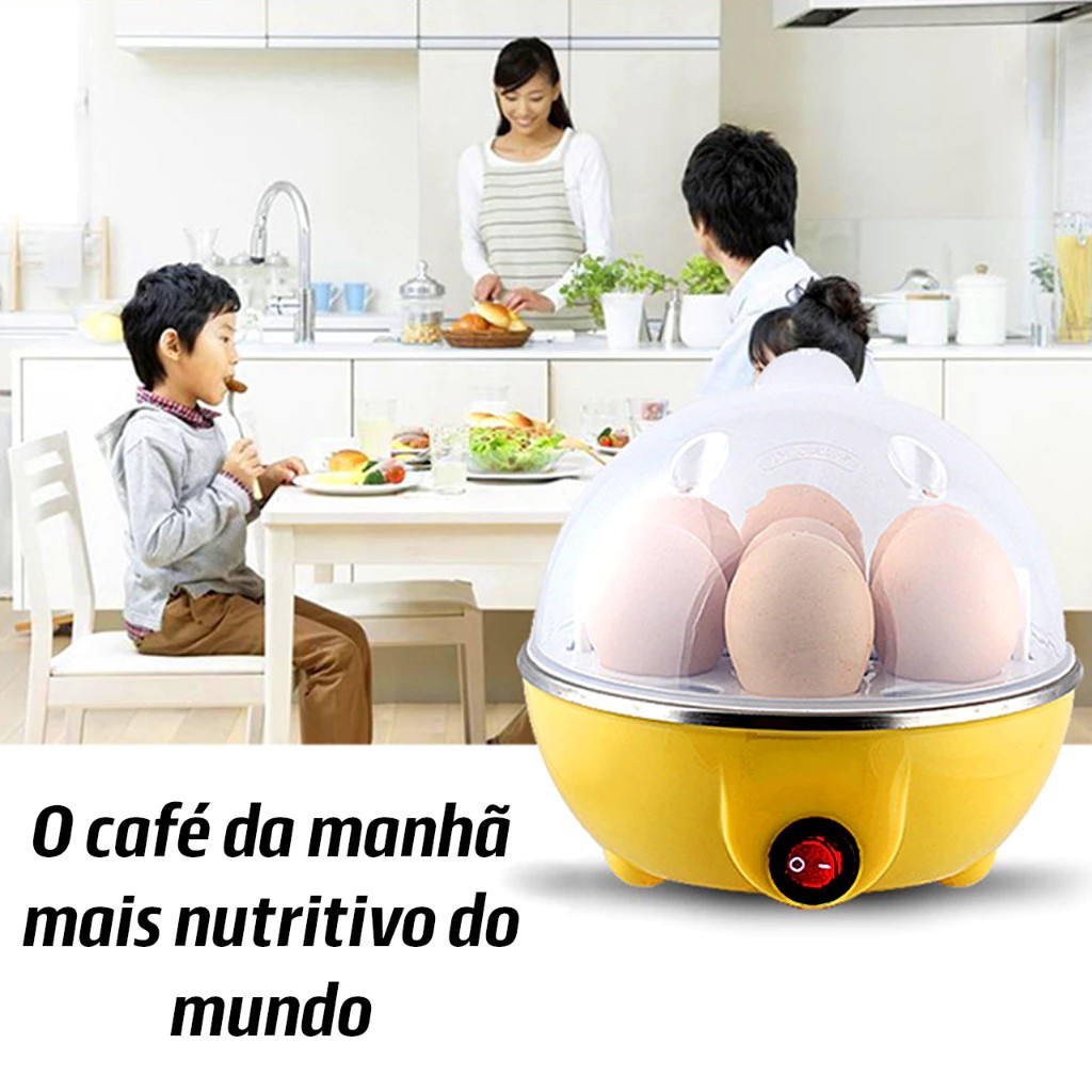 Cozedor De Ovos Elétrico Portátil Cozinha À Vapor Máquina De Cozinhar Egg Cooker 110v HKX-1050 Cor Aleatória