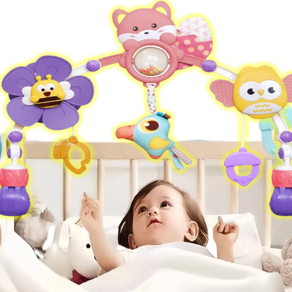 Mobile bebe para carrinho de berço e ginásio pendurar brinquedos 0 a 6 meses bebe móbile chocalho para menino/menina