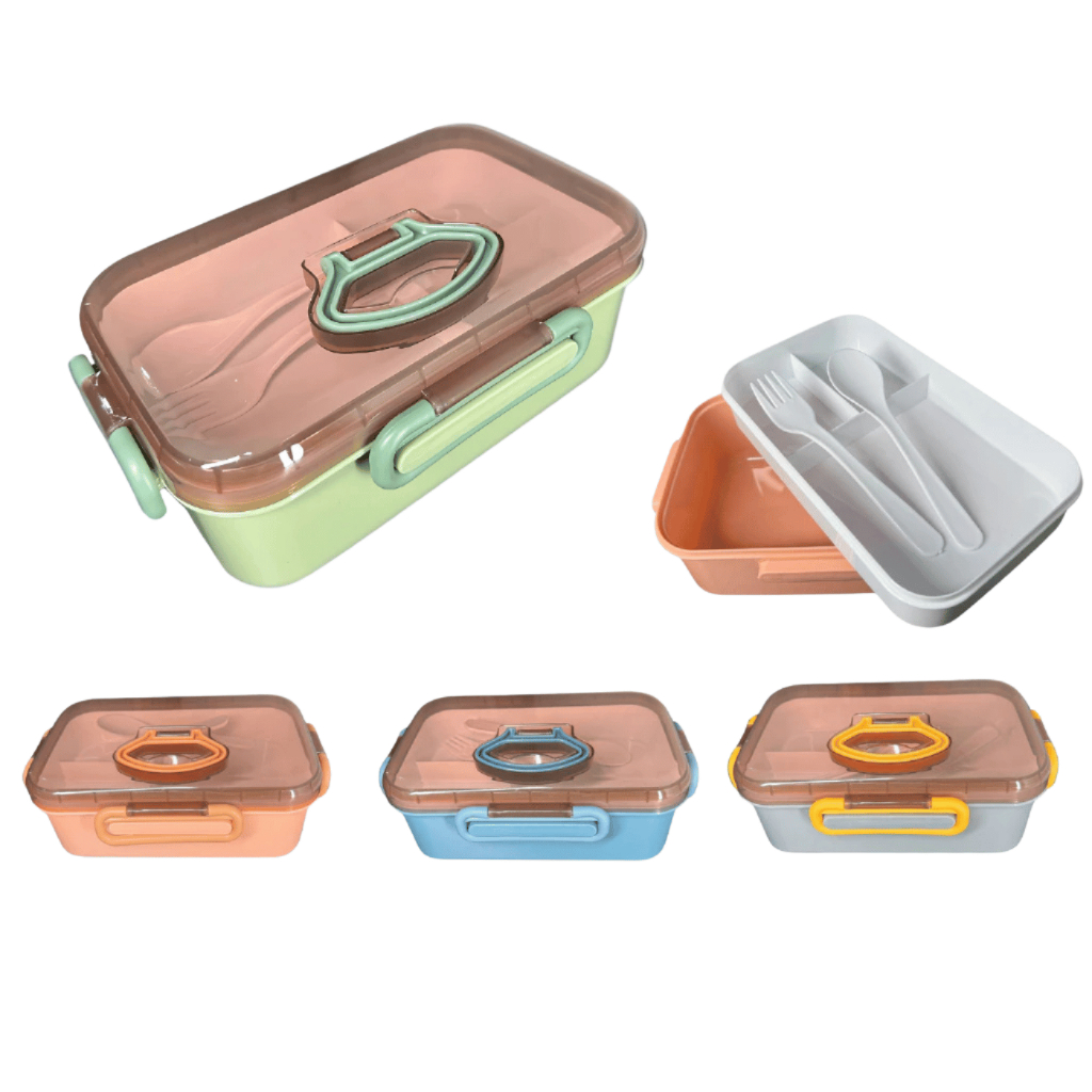 Marmita Lancheira Com 2 Compartimento Talheres Fitness Lancheira Adulto E Infantil em Oferta na Shopee