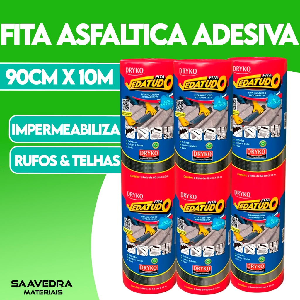 Manta asfaltica adesiva aluminizada Impermeabilizante Para Telhados, chapas, Baús reparo rapido