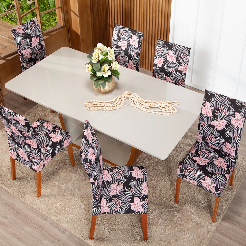 Kit Capas De Cadeira Para Sala De Jantar  2 a 8 Lugares Protetor Removível Lavável em Oferta na Shopee