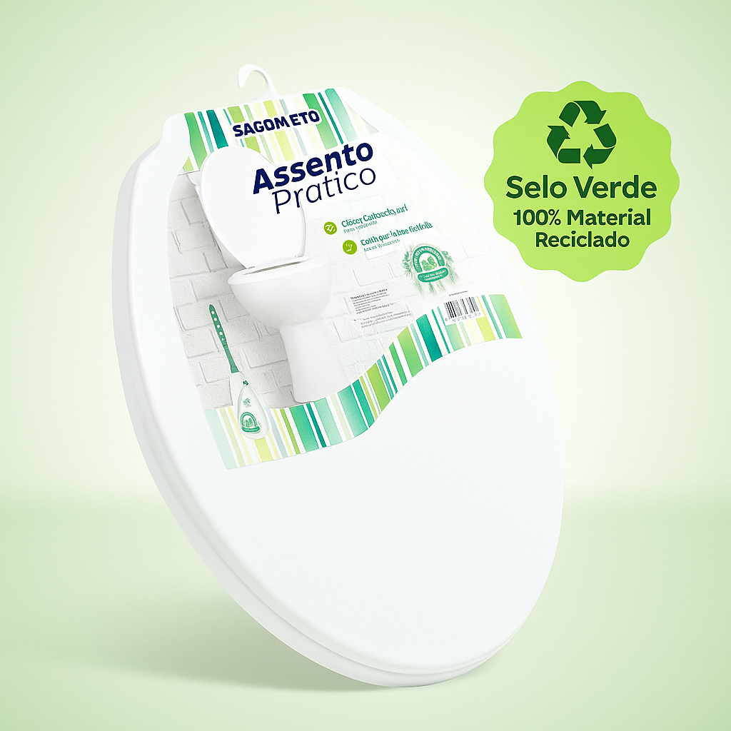 Assento Sanitário Plástico Resistente e Fácil de Instalar Tampa de Vaso Sanitário Cor Gelo