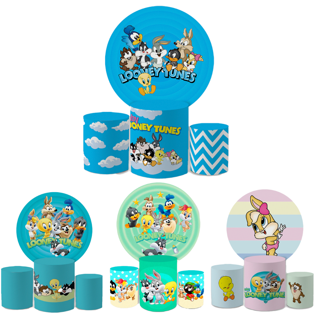 Kit Capa Painel + Capa Cilindro Baby Lonei Tnes Festa Infantil Criança Desenho 2026