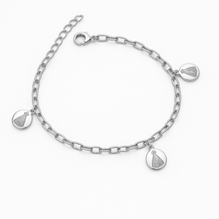 Pulseira em Aço inox 316L 3 medalhas de Nossa Senhora Aparecida 100% Aço Inox 316L Não escurece Não causa alergia em Oferta na Shopee