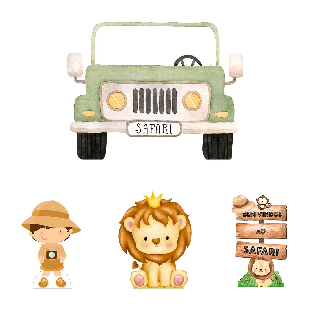 Display Para Festa Em Espuma 60cm - Safari Baby