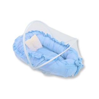 Ninho Redutor de Berço com Mosquiteiro - Liso com Babado em Oferta na Shopee