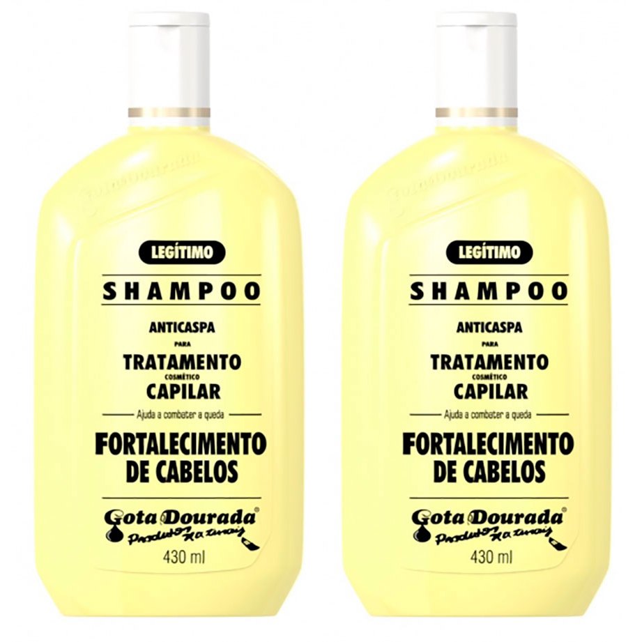 2 Shampoos Gota Dourada Fortalecimento 430Ml Tratamento Capilar
