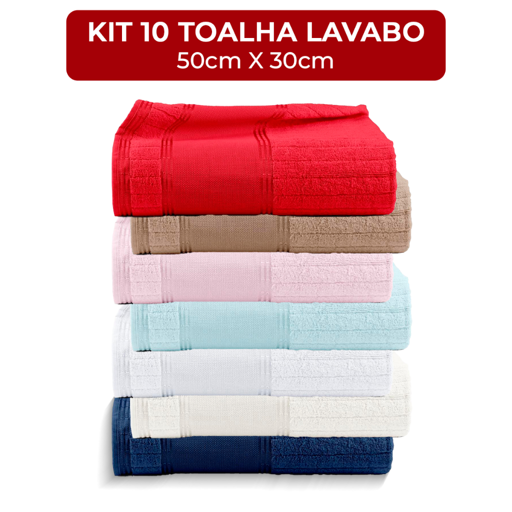 Kit Toalhas Lavabo Manicure 100% Algodão Toque Macio e Felpudo em Oferta na Shopee