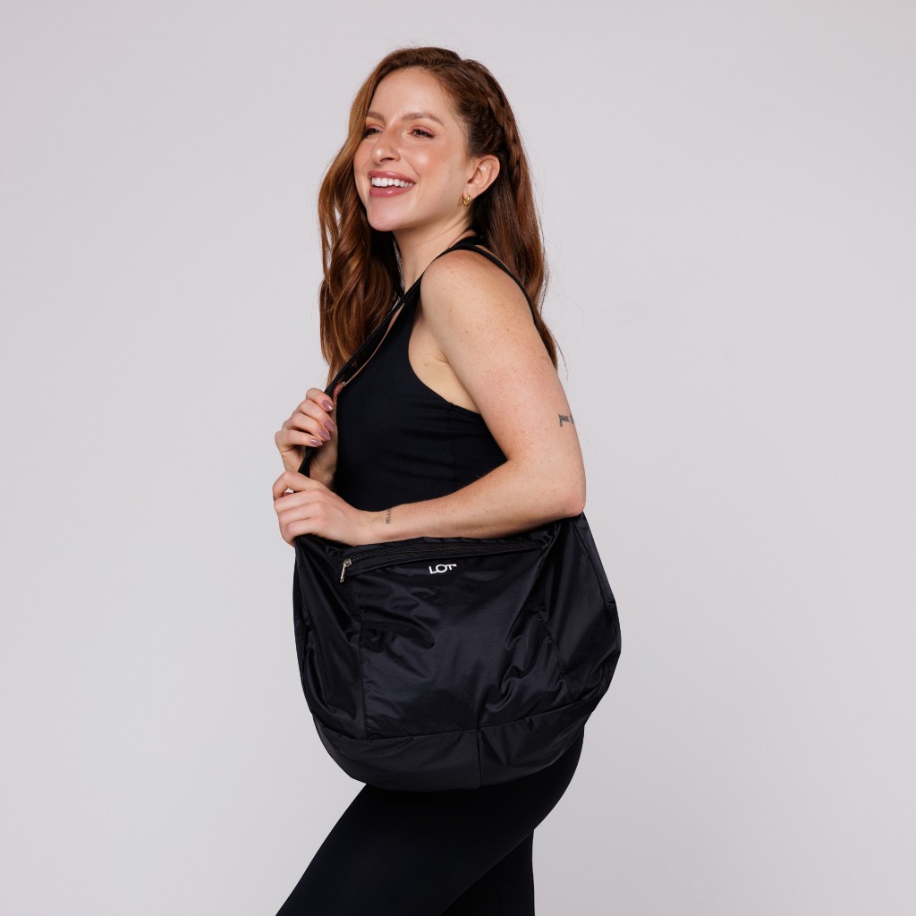Bolsa Nylon Impermeável Academia Feminina Preta Mala Fitness Esportiva Casual Coleção Pace Up Lot