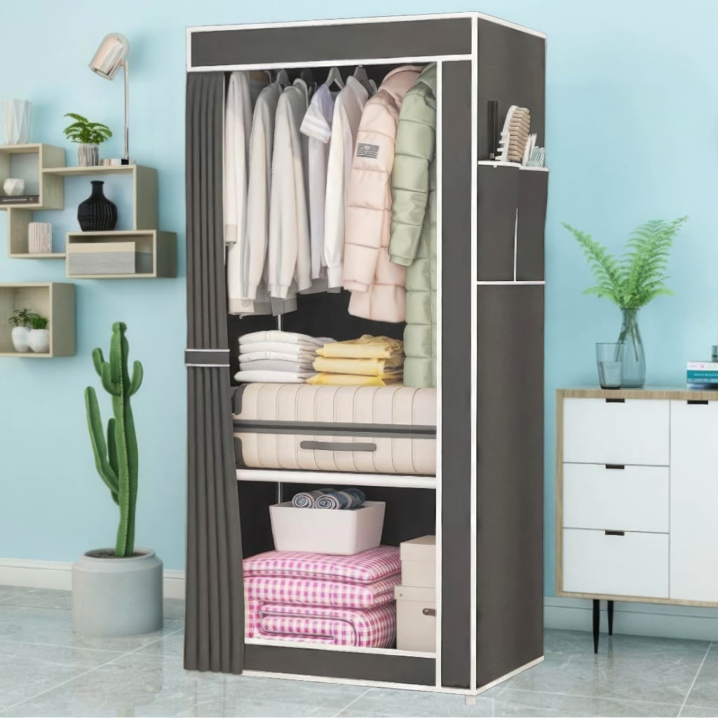 Guarda Roupa Dobrável Organizador De Roupas Portátil Multiuso 56*44*146 MEGGAFLEX