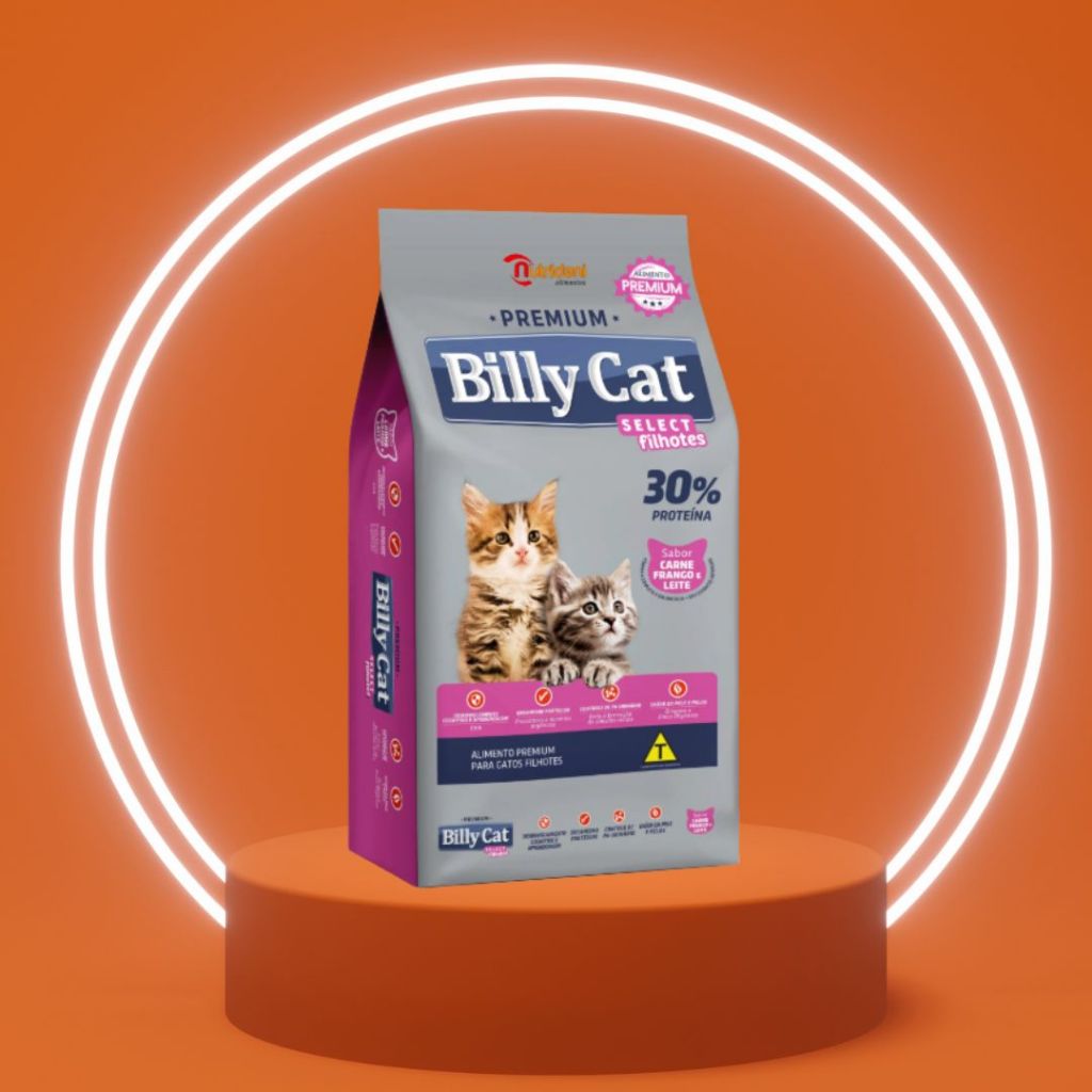 BILLY CAT SELECT CARNE, FRANGO E LEITE - RAÇÃO PREMIUM PARA GATOS FILHOTES
