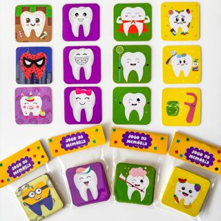 Kit 10/20/30/50 Jogo Da Memória Dentinhos - Dentista Odontopediatria / Odonto em Oferta na Shopee