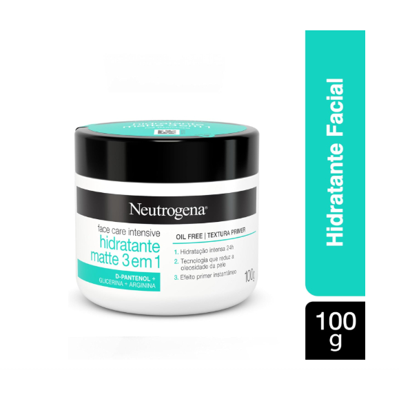 Creme Facial Neutrogena Face Care Intensive Hidratante Matte 3 Em 1 100Gr