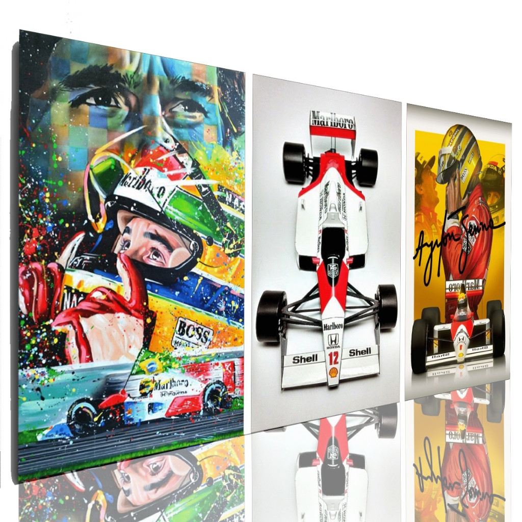 Quadro Decorativo Mosaico Ayrton Senna Mosaico Sala Grande