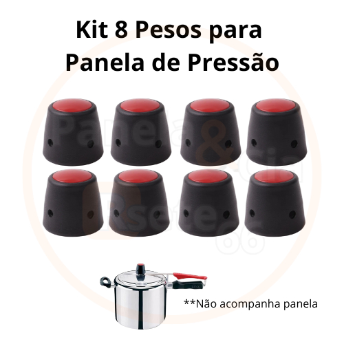 Kit 8 PESOS centrais para panela de pressão 2,5 - 4,5 - 7 - 10 - 12 - 15 - 18 - 20 litros