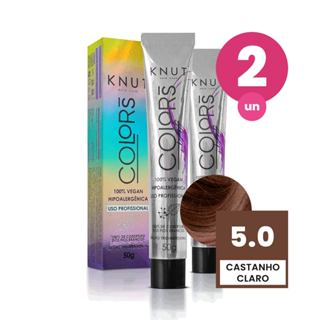 Kit 2 Knut Colors Coloração Capilar 50g Cor 5.0 Castanho Claro em Oferta na Shopee