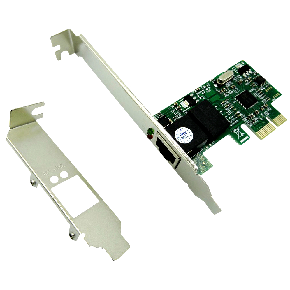 Placa De Rede Pc Desktop Pci-e Lan 10/100/1000 Ethernet Rj45 Com Chapa Menor Perfil Baixo