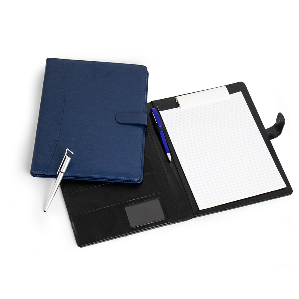 Kit 10 Pastas Executiva Convenção Couro Sintético E Fecho Magnético C/ Suporte Reposição Bloco