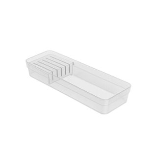 Organizador de Gaveta Porta Facas 5 Divisorias Transparente ou Cinza Acrilico Resistente em Oferta na Shopee