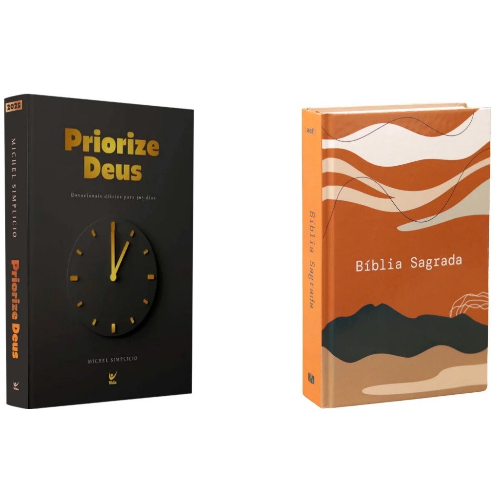 Kit Devocional Priorize Deus 2025 + Bíblia Sagrada | ACF | Clássica | Capa Dura - Books & Magazines