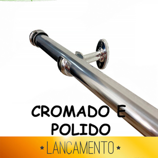 Kit Varão Para Cortina 28mm Grosso Com 4 Metros Cromado Alumínio em Oferta na Shopee