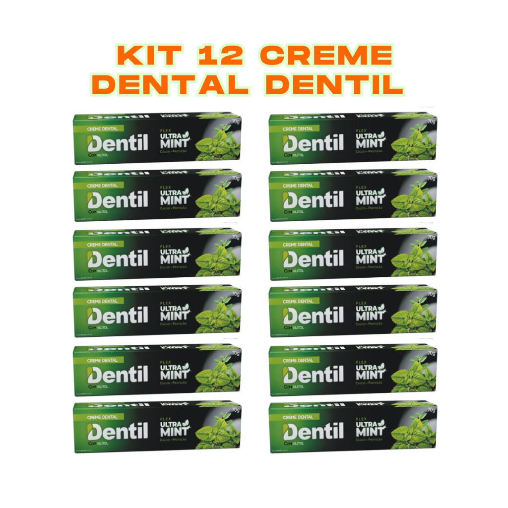 Creme Dental Ultra Mint Refrescante Sem Fluor Dentil 70g e Power Mint em Oferta na Shopee