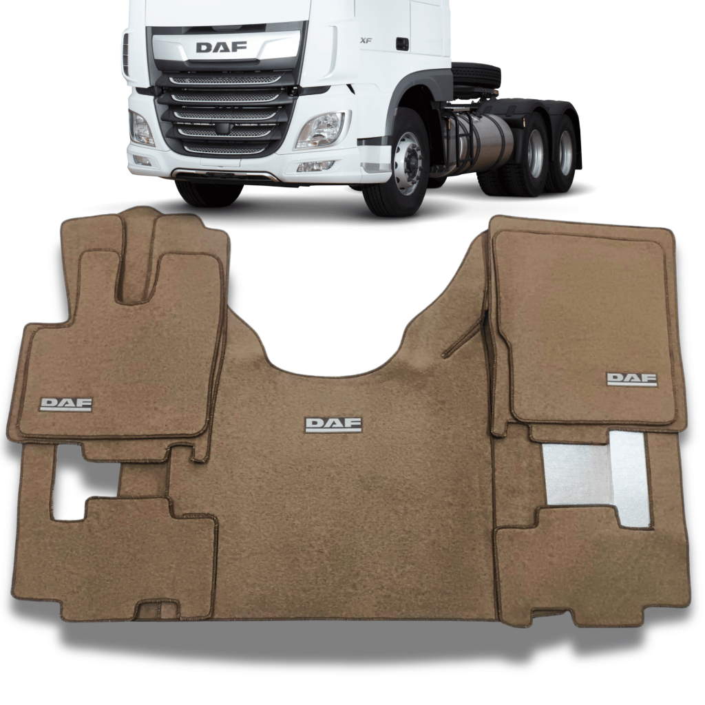 Jogo De Tapetes Carpete Luxo Cabine Caminhão Daf Xf - Bege
