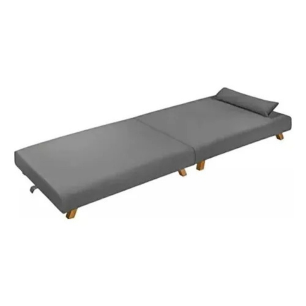 Cama Dobrável Camping Portátil Com Colchão Envio Rápido Cinza Liso