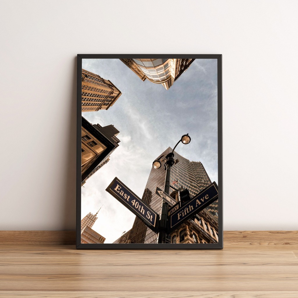 Quadro com placa da Fifth Ave em Nova York 2196