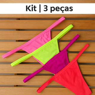 Kit 3 Calcinha de Biquíni Moda Praia Verão Parte de Baixo Para Fazer Marquinha