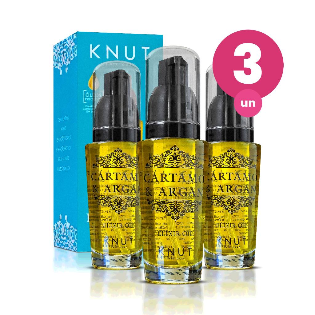 Kit 3 Elixir Knut Cartamo e Argan 35ml Tratamento Capilar em Oferta na Shopee