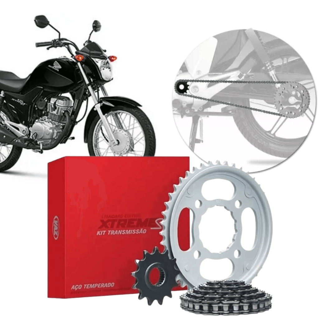 Kit de Transmissão Vaz Standard Edition Extreme Corrente Coroa Pinhão Honda CG 150 Titan KS/ES Mix Fan
