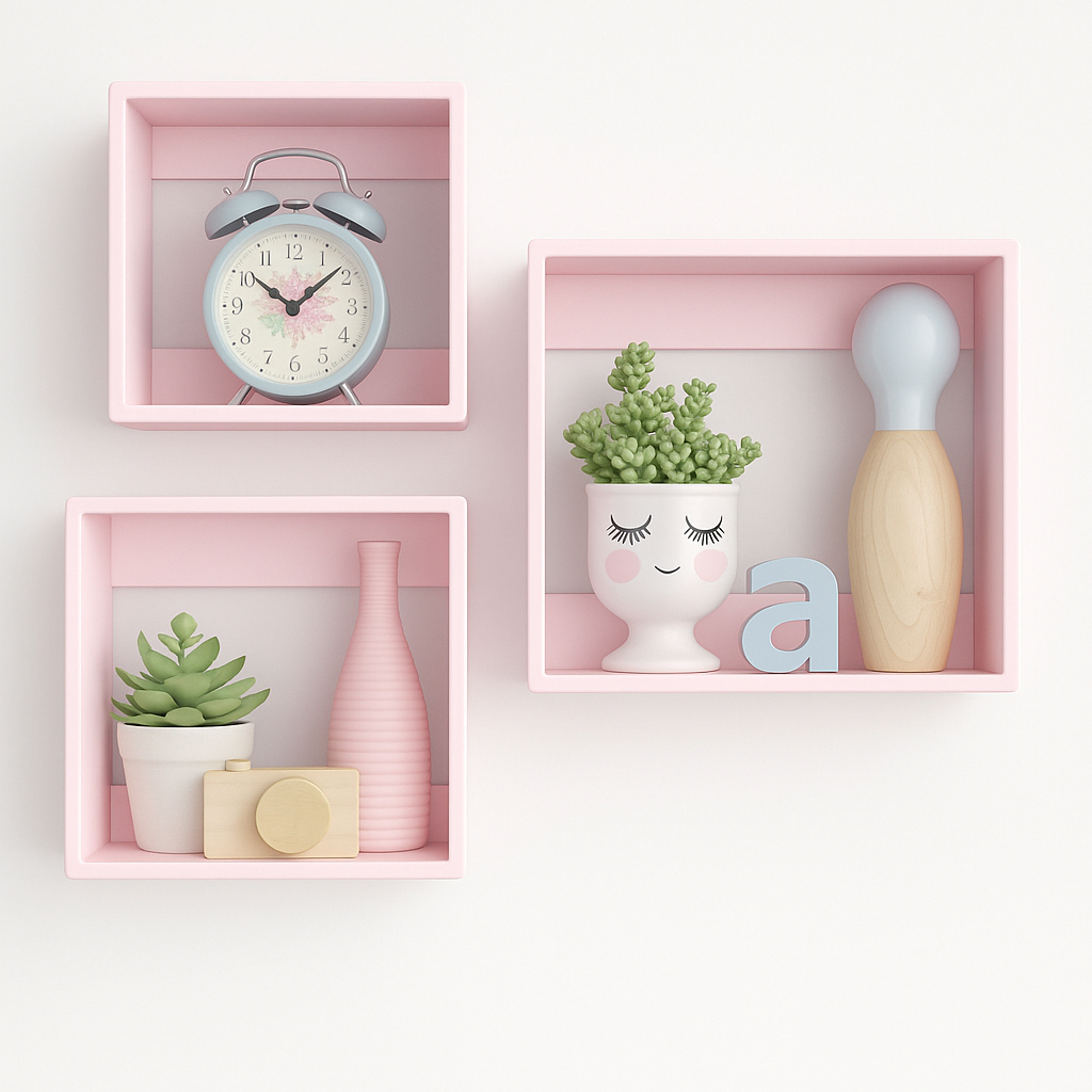 Trio de Nicho Quadrado em MDF para Decoração em Oferta na Shopee