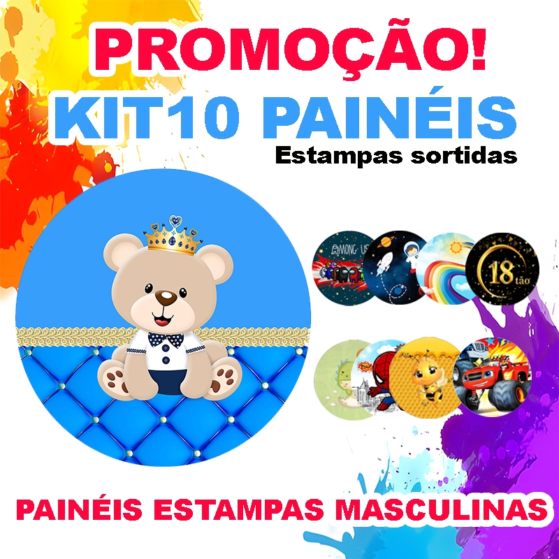 kit 10unds de painel 50cm / KIT 10 paneis 50x50 - ( ESTAMPAS VARIADAS ) MENINOS *LEIA A DESCRIÇÃO* em Oferta na Shopee