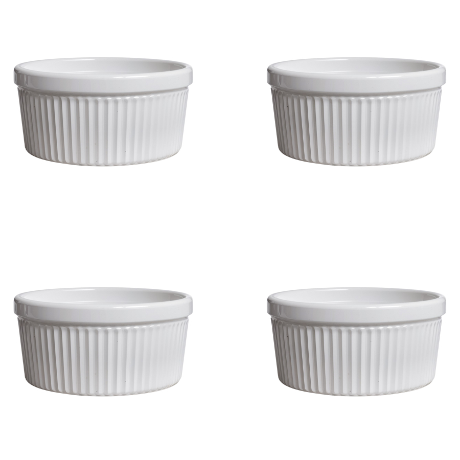Kit 4 Ramekins de Porcelana 120ml Ideal para Sobremesas e Porções