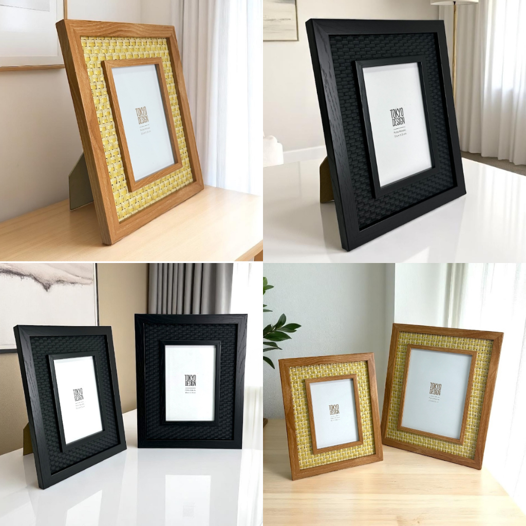 Porta Retrato 10x15 Paspatur Trançado MDF e Vidro Marrom E Preto Tokyo em Oferta na Shopee