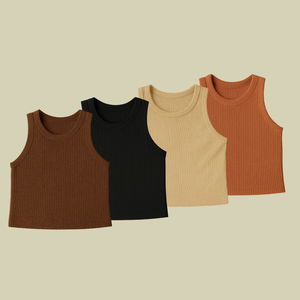 Blusa Cropped Regata Canelado Blusa Feminina Blogueirinha