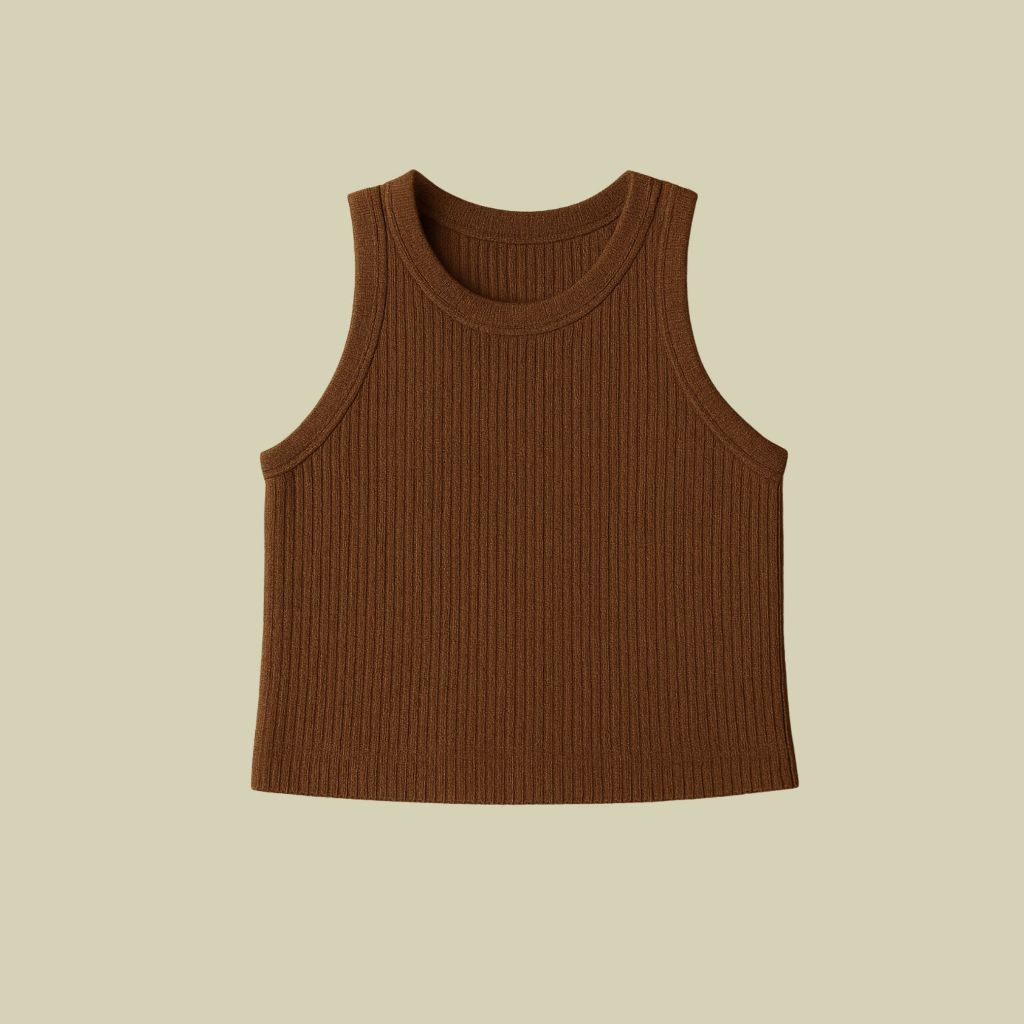 Cropped Feminino Blusa Camiseta Regata Verão Alça Larga Moda Blogueira Canelado