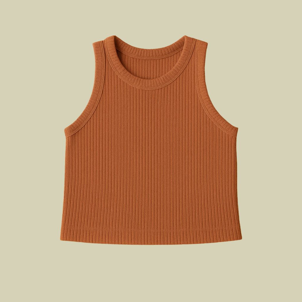 Blusa Cropped Feminino Canelado Gola Redonda Varias Cores