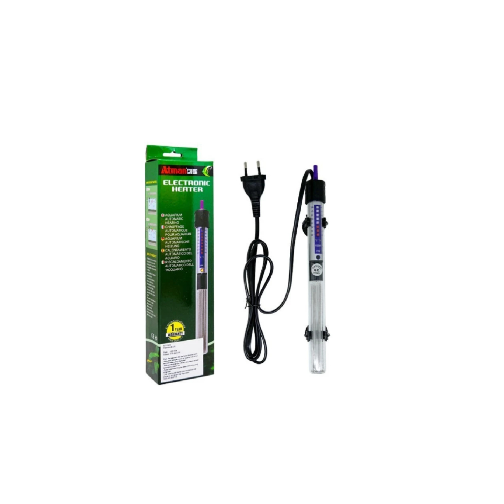 Aquecedor Termostato Submersível Eletrônico Atman 200W AT200 Aquecedor para Aquários 200 Litros