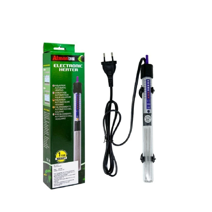 Aquecedor Submersível Termostato Eletrônico Atman 50W AT50 Aquecedor para Aquários de até 50 Litros