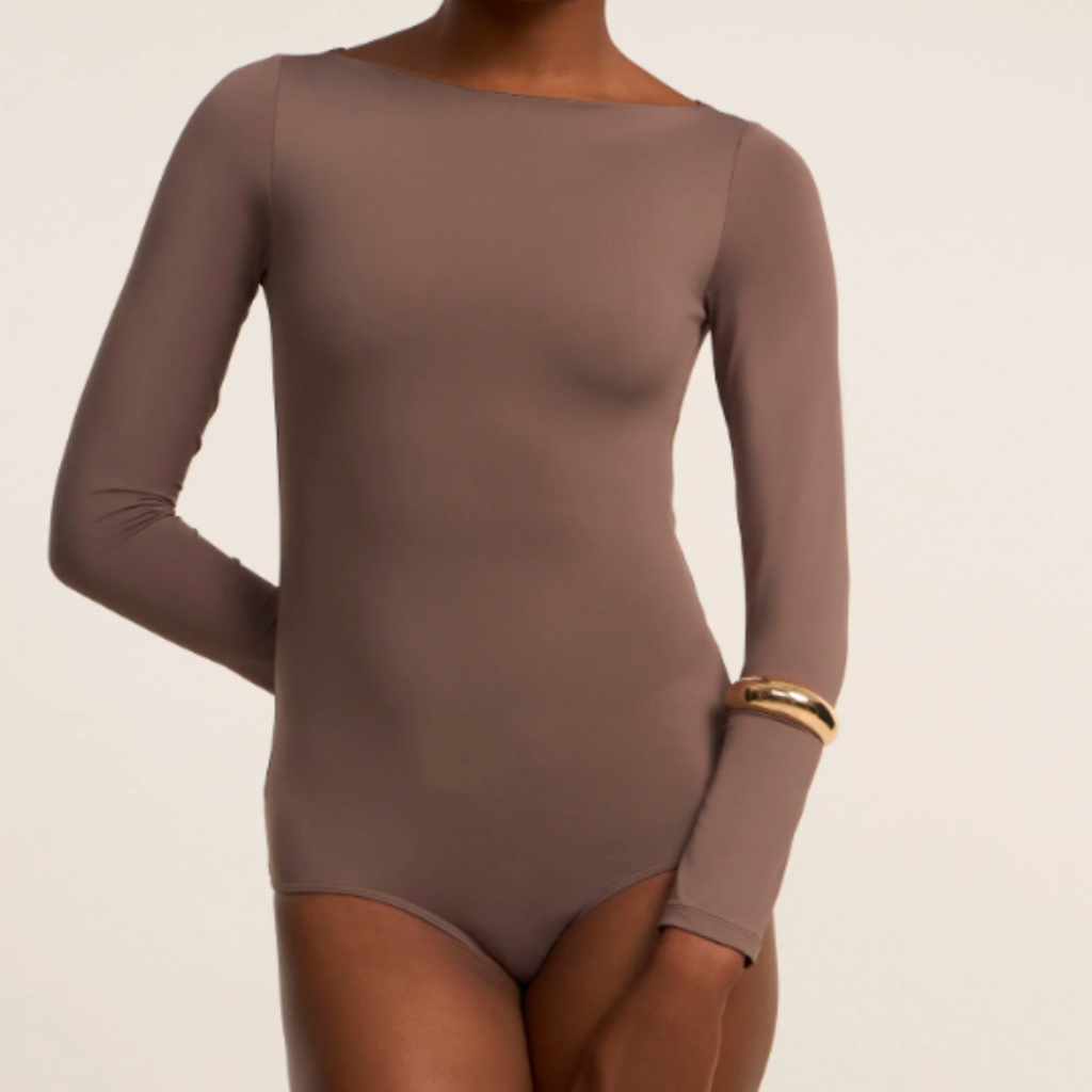 Body Manga Longa Feminino Duplex Gola Canoa Casual Inverno Frio Luxo